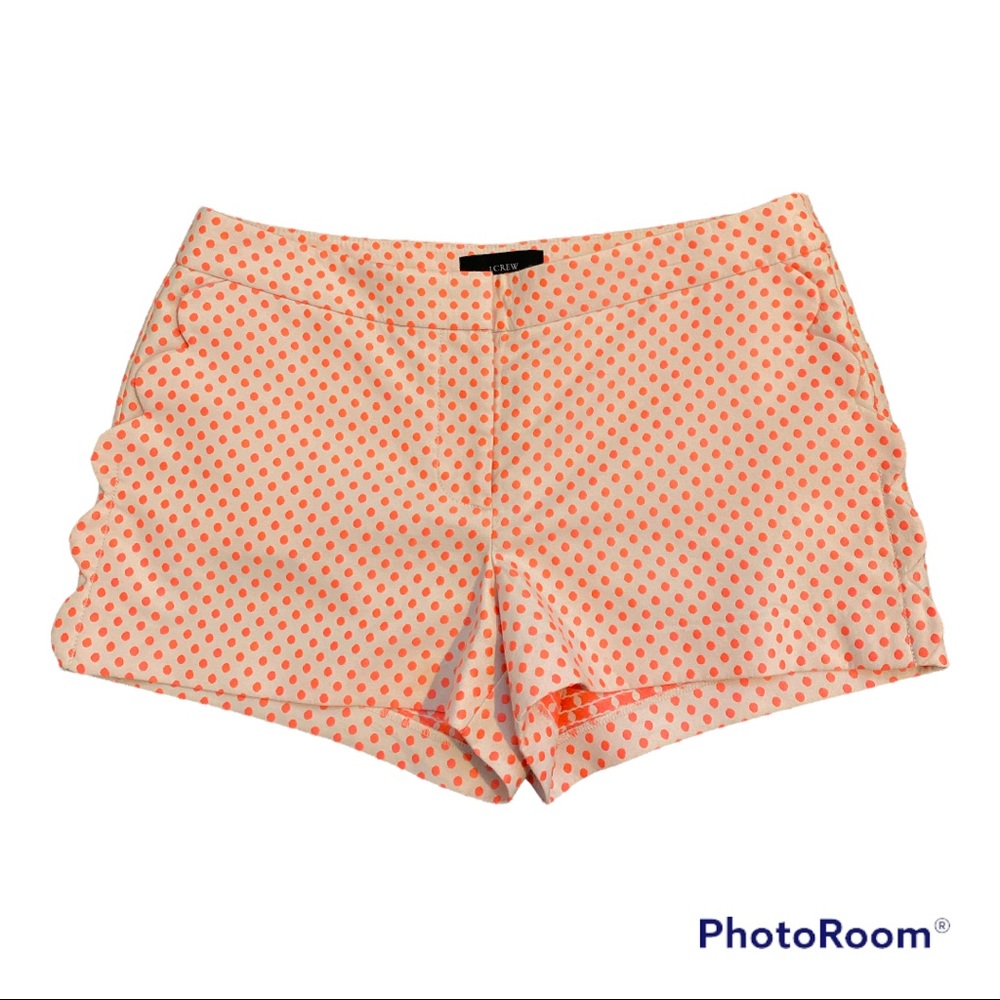 J Crew Scallop Pocket Polka Dot Shorts Sz 10